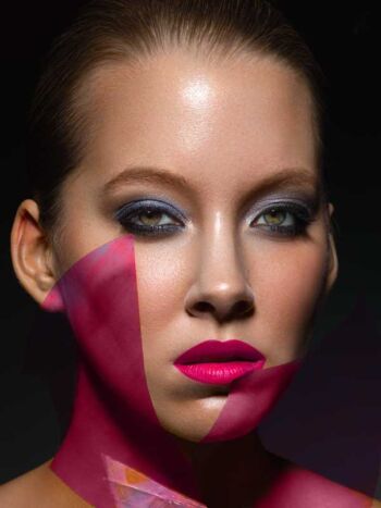 Schaeffer Studios Beauty Photographer for Marie Claire Featuring Elizabeth Siemcyk Pink Gel