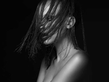 Schaeffer Studios NYC Beauty Photographer Featuring Allie Lewis for Pandora Magazine Rhinestones Black and White