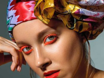 Schaeffer Studios New York Beauty Photographer Featuring Elizabeth Siemczyk for L'Officiel - Orange Eyeliner