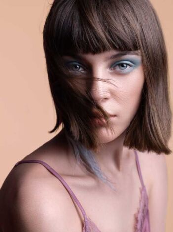 Schaeffer Studios NYC Beauty Photography Featuring Ann Kazannik For Elle Magazine Grey Eyeshadow