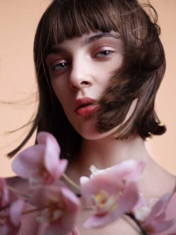 Schaeffer Studios NYC Beauty Photography Featuring Ann Kazannik For Elle Magazine Pink Orchid