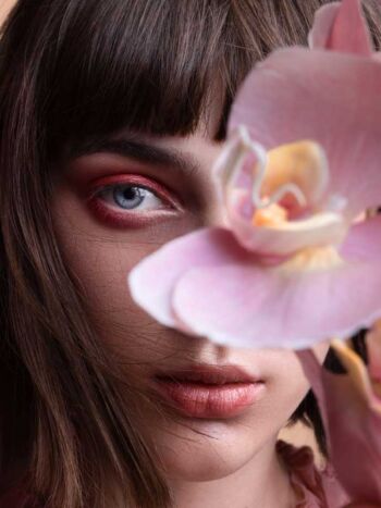 Schaeffer Studios NYC Beauty Photography Featuring Ann Kazannik For Elle Magazine Pink Orchid