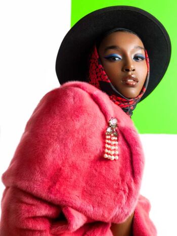 Schaeffer Studios Beauty Photographer for L'Officiel DEC 2019 Pink Fur Jacket