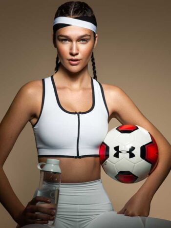 Schaeffer Studios Athletic Sports Photographer Featuring Deirdra Martin for Elle Magazine - Soccer Ball