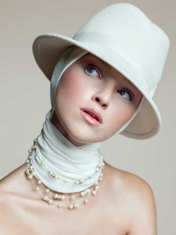 Schaeffer Studios Beauty Photography Featuring Nikki Reynen for Grazia Bulgaria Wearing White Hat