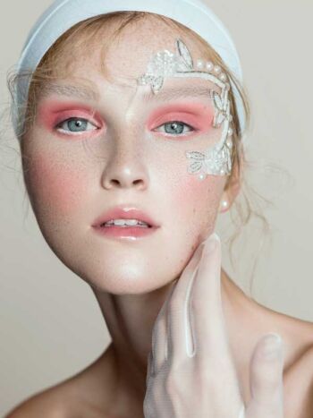 Schaeffer Studios Beauty Photography Featuring Nikki Reynen for Grazia Bulgaria Peach Eyeshadow