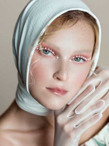 Schaeffer Studios Beauty Photography Featuring Nikki Reynen for Grazia Bulgaria Pearl Eyeliner