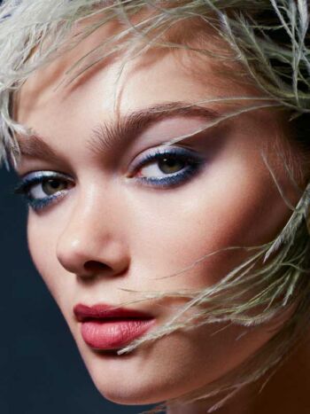 Schaeffer Studios NYC Beauty Photographer Featuring Puck Loomans for Elle Beauty Blue Eyeshadow