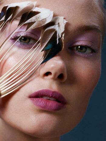 Schaeffer Studios NYC Beauty Photographer Featuring Puck Loomans for Elle Beauty Purple Eyeshadow