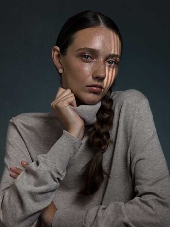 Schaeffer Studios NYC Beauty Photographer Featuring Tayla Marie for Pandora Magazine - Turtleneck