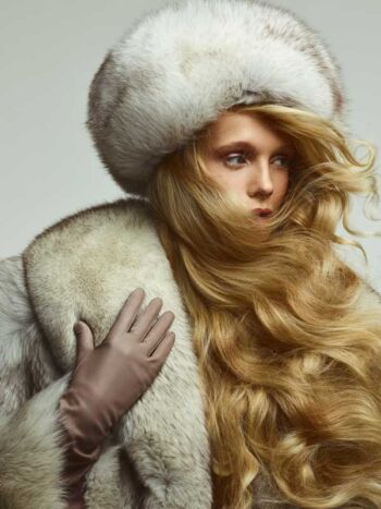 Schaeffer Studios NYC Fashion Photographer Featuring Tereza Bouchalova for L'Officiel Wearing Fur Trapper Hat by Daniel's Leather