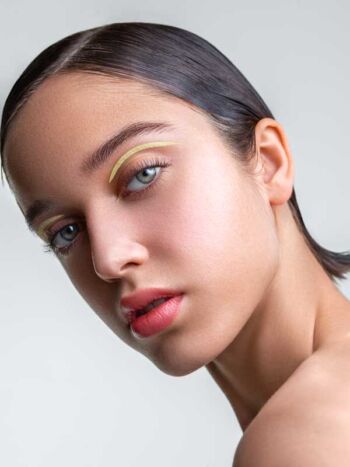 Schaeffer Studios NYC Beauty Photography Featuring Magdalena May for Grazia Magazine Yellow Eyeliner