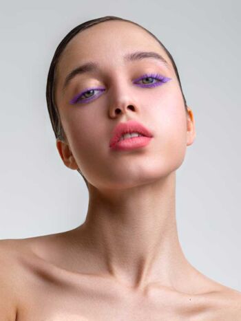 Schaeffer Studios NYC Beauty Photography Featuring Magdalena May for Grazia Magazine purple Eyeliner