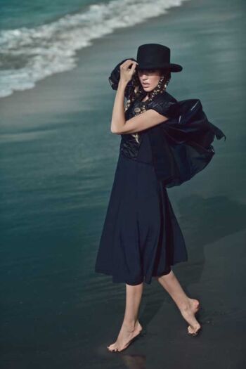 Schaeffer Studios NYC Fashion Photography Featuring Madison Anderson for InPuerto Rico Magazine Wearing Gustavo Arango on Beach