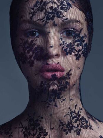 Schaeffer Studios New York City Beauty Photographer Featuring Bianca Mihoc for L'Officiel - Black Lace