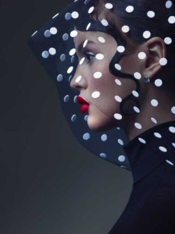 Schaeffer Studios New York City Beauty Photographer Featuring Bianca Mihoc for L'Officiel - White Polka Dots Lace
