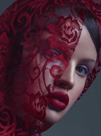 Schaeffer Studios New York City Beauty Photographer Featuring Bianca Mihoc for L'Officiel - Red Lace
