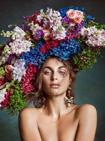Schaeffer Studios Beauty Photographer for Nylon Featuring Julie Pallesen Flower Headdress